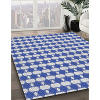 Patterned Pastel Light Blue Novelty Rug, pat1606