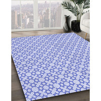 Patterned Lavender Blue Rug, pat1607blu