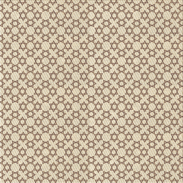 Round Machine Washable Transitional Vanilla Gold Rug, wshpat1607brn