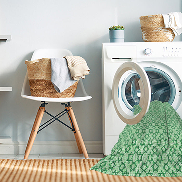 Machine Washable Transitional Mint Green Rug in a Washing Machine, wshpat1607grn