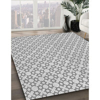 Patterned Platinum Gray Rug, pat1607gry