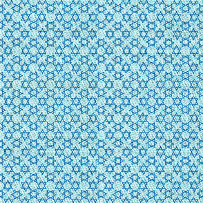 Round Patterned Blue Rug, pat1607lblu