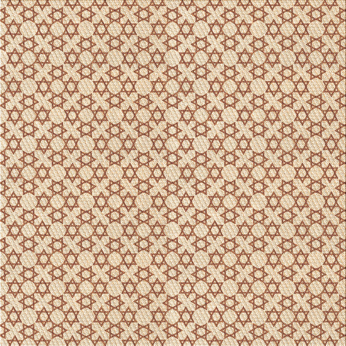 Round Patterned Golden Blonde Gold Rug, pat1607org