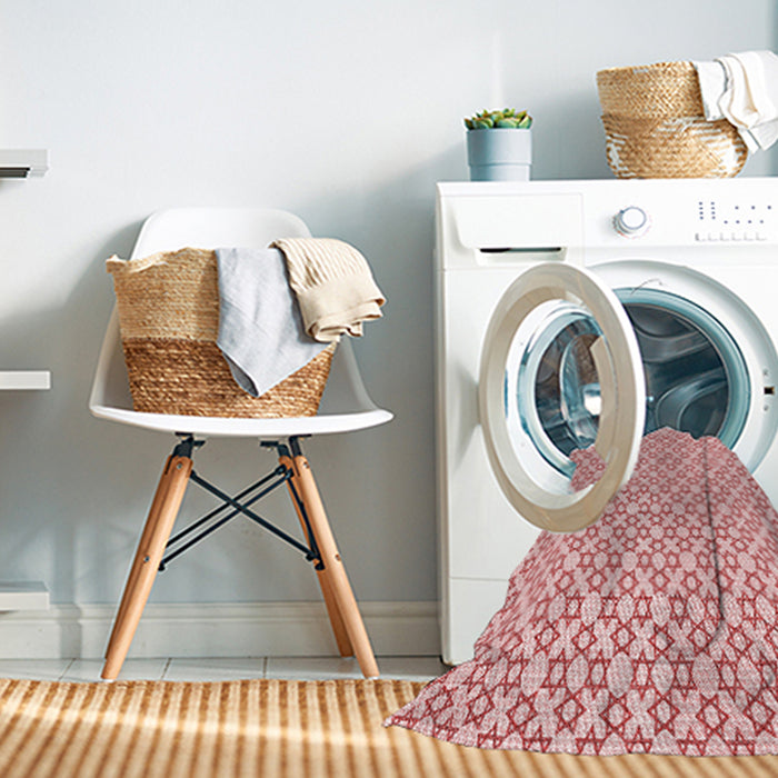 Machine Washable Transitional Red Rug in a Washing Machine, wshpat1607rd