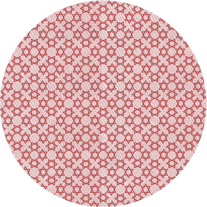 Square Patterned Red Rug, pat1607rd