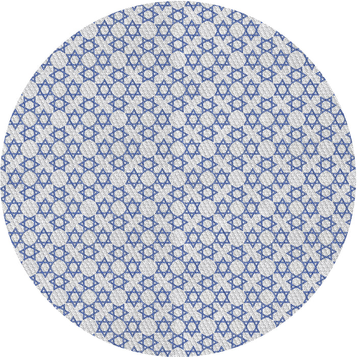 Square Machine Washable Transitional Water Blue Rug, wshpat1607