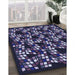 Machine Washable Transitional Night Blue Rug in a Family Room, wshpat1608blu