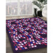 Machine Washable Transitional Dark Purple Rug in a Family Room, wshpat1608pur