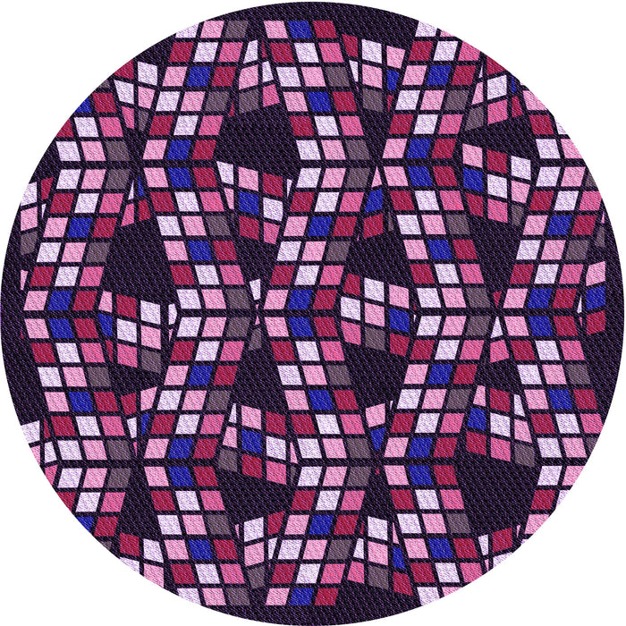 Square Machine Washable Transitional Dark Purple Rug in a Living Room, wshpat1608pur