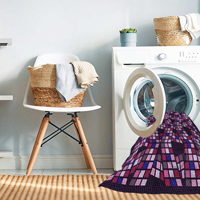 Machine Washable Transitional Dark Purple Rug in a Washing Machine, wshpat1608pur