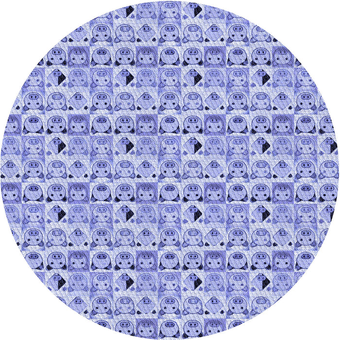 Square Machine Washable Transitional Periwinkle Purple Rug in a Living Room, wshpat1609blu