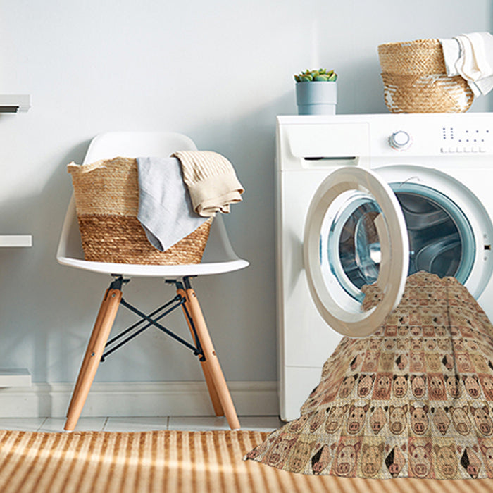 Machine Washable Transitional Red Rug in a Washing Machine, wshpat1609brn