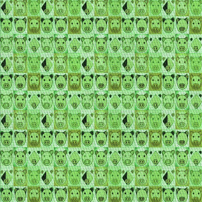 Machine Washable Transitional Dark Lime Green Rug, wshpat1609grn