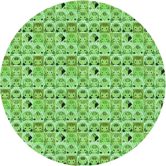 Square Machine Washable Transitional Dark Lime Green Rug in a Living Room, wshpat1609grn