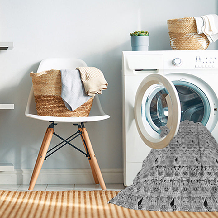 Machine Washable Transitional Gray Rug in a Washing Machine, wshpat1609gry
