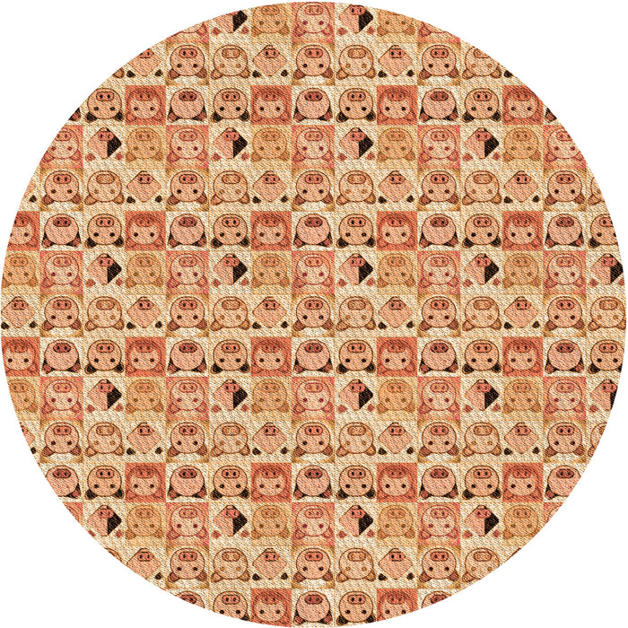 Square Patterned Orange Rug, pat1609org