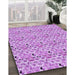 Machine Washable Transitional Blossom Pink Rug in a Family Room, wshpat1609pur