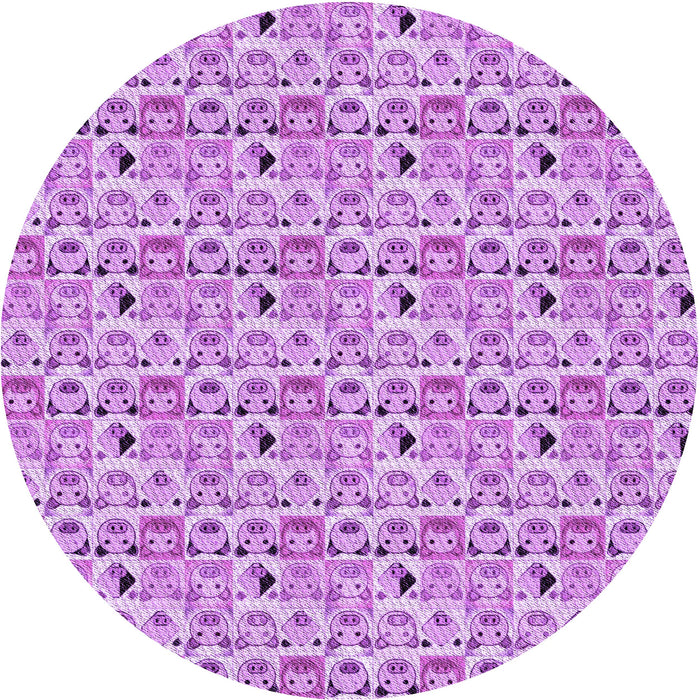 Square Patterned Blossom Pink Rug, pat1609pur