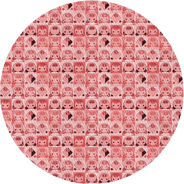 Square Patterned Pastel Pink Rug, pat1609rd