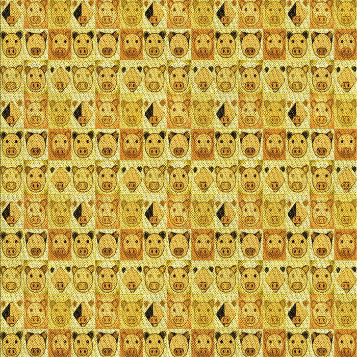 Patterned Bright Gold Yellow Rug, pat1609yw