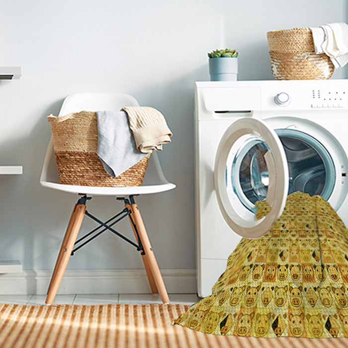 Machine Washable Transitional Bright Gold Yellow Rug in a Washing Machine, wshpat1609yw