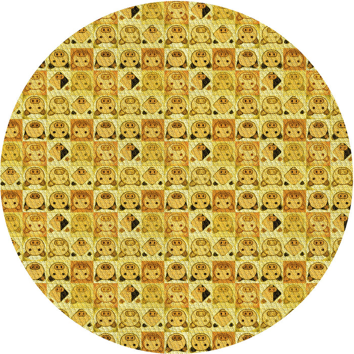 Square Patterned Bright Gold Yellow Rug, pat1609yw