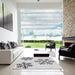 Square Patterned Off-White Novelty Rug in a Living Room, pat160