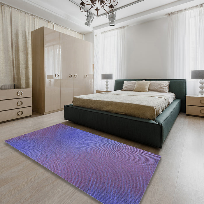 Patterned Amethyst Purple Rug in a Bedroom, pat161blu