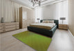 Patterned Oak Brown Rug in a Bedroom, pat161grn