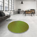 Round Patterned Oak Brown Rug in a Office, pat161grn