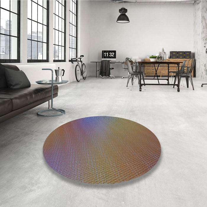 Round Patterned Rose Dust Purple Rug in a Office, pat161lblu