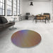 Round Patterned Rose Dust Purple Rug in a Office, pat161lblu
