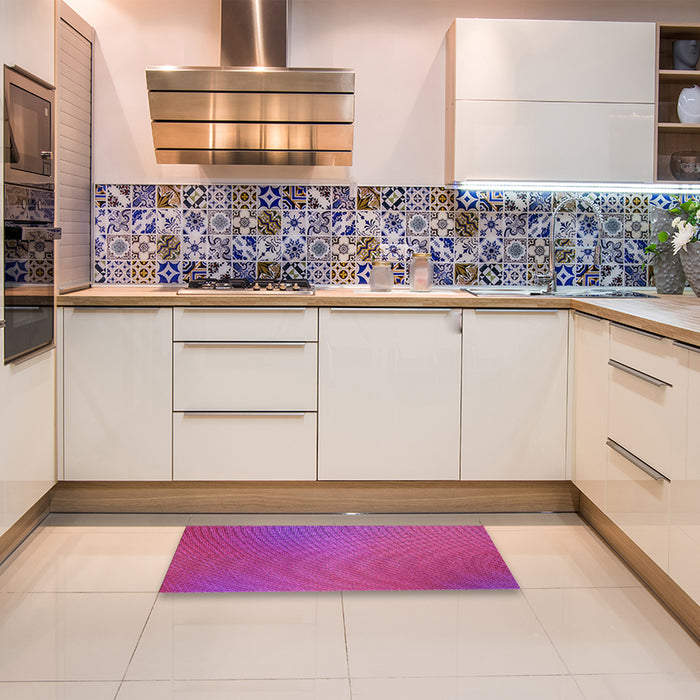 Patterned Deep Pink Rug in a Kitchen, pat161pur