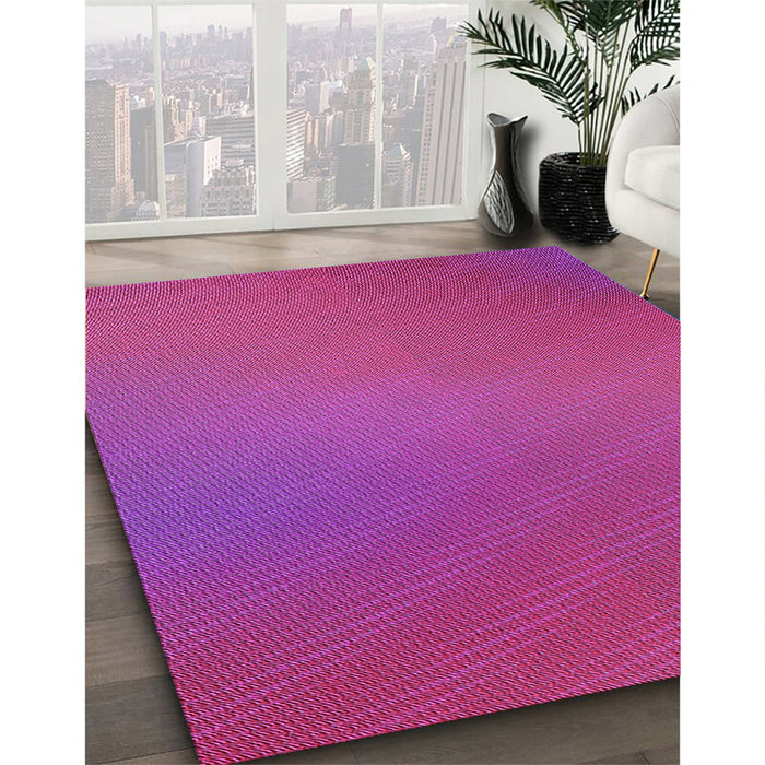 Patterned Deep Pink Rug in Family Room, pat161pur