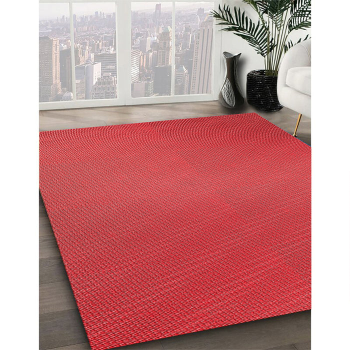 Patterned Red Rug in Family Room, pat161rd