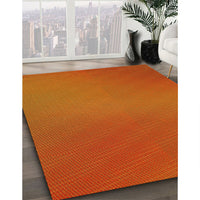 Patterned Neon Orange Rug, pat161yw