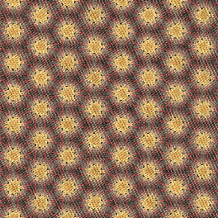 Round Patterned Golden Gold Rug, pat1610brn