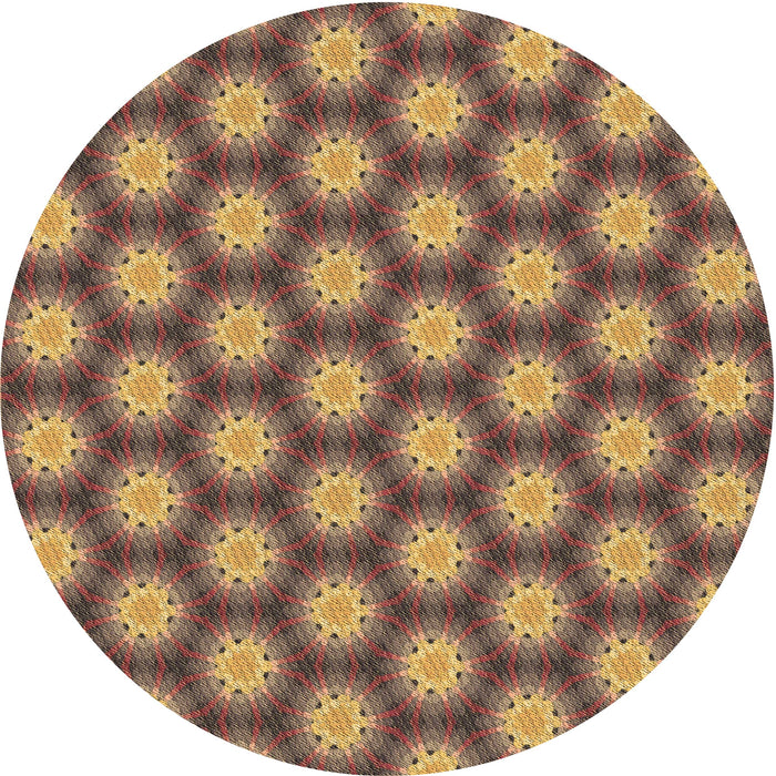 Square Patterned Golden Gold Rug, pat1610brn