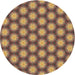 Square Patterned Golden Gold Rug, pat1610brn