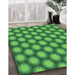 Machine Washable Transitional Forest Green Rug in a Family Room, wshpat1610grn