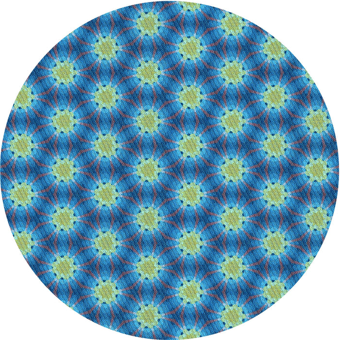 Square Patterned Medium Turquoise Green Rug, pat1610lblu