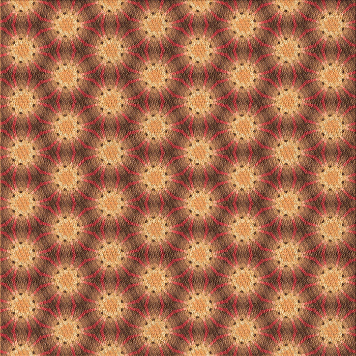 Round Patterned Orange Rug, pat1610org