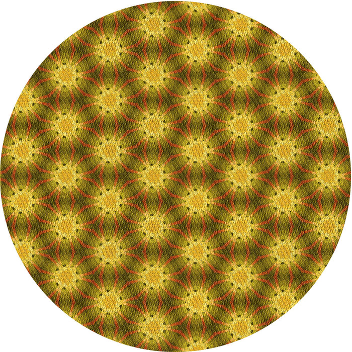 Square Patterned Yellow Rug, pat1610yw