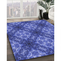 Patterned Sky Blue Rug, pat1611blu