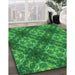 Patterned Green Rug in Family Room, pat1611grn