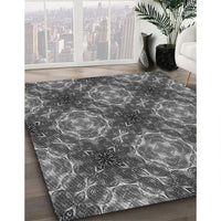 Patterned Gunmetal Gray Rug, pat1611gry