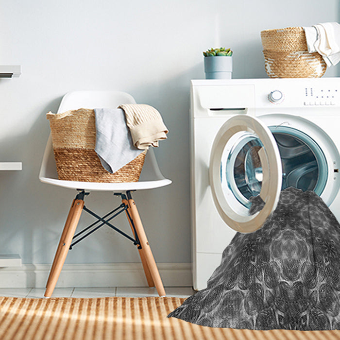 Machine Washable Transitional Gunmetal Gray Rug in a Washing Machine, wshpat1611gry