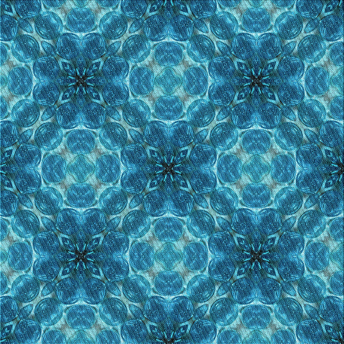 Round Patterned Blue Rug, pat1611lblu