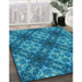 Patterned Blue Rug in Family Room, pat1611lblu