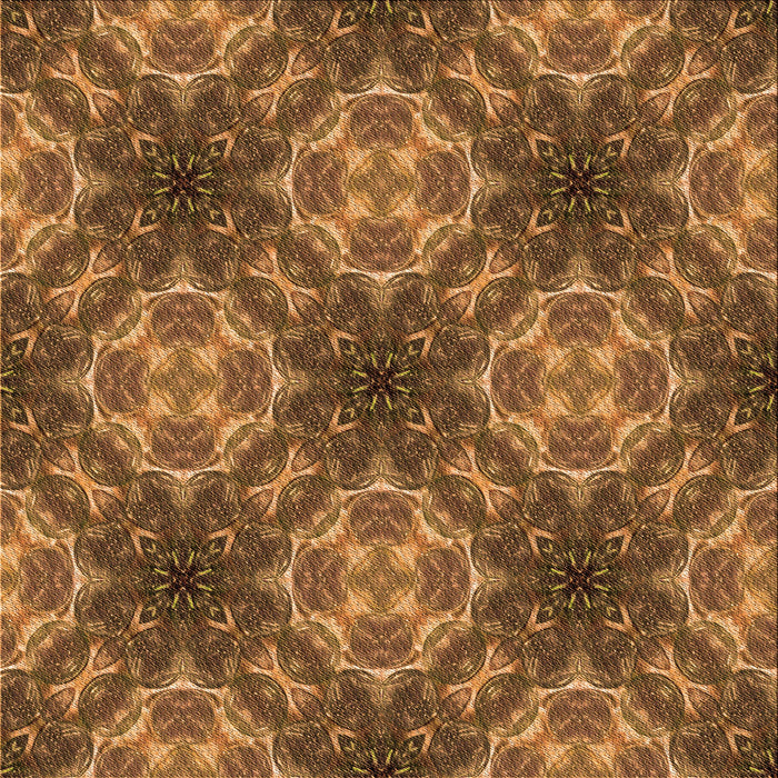 Round Patterned Orange Rug, pat1611org